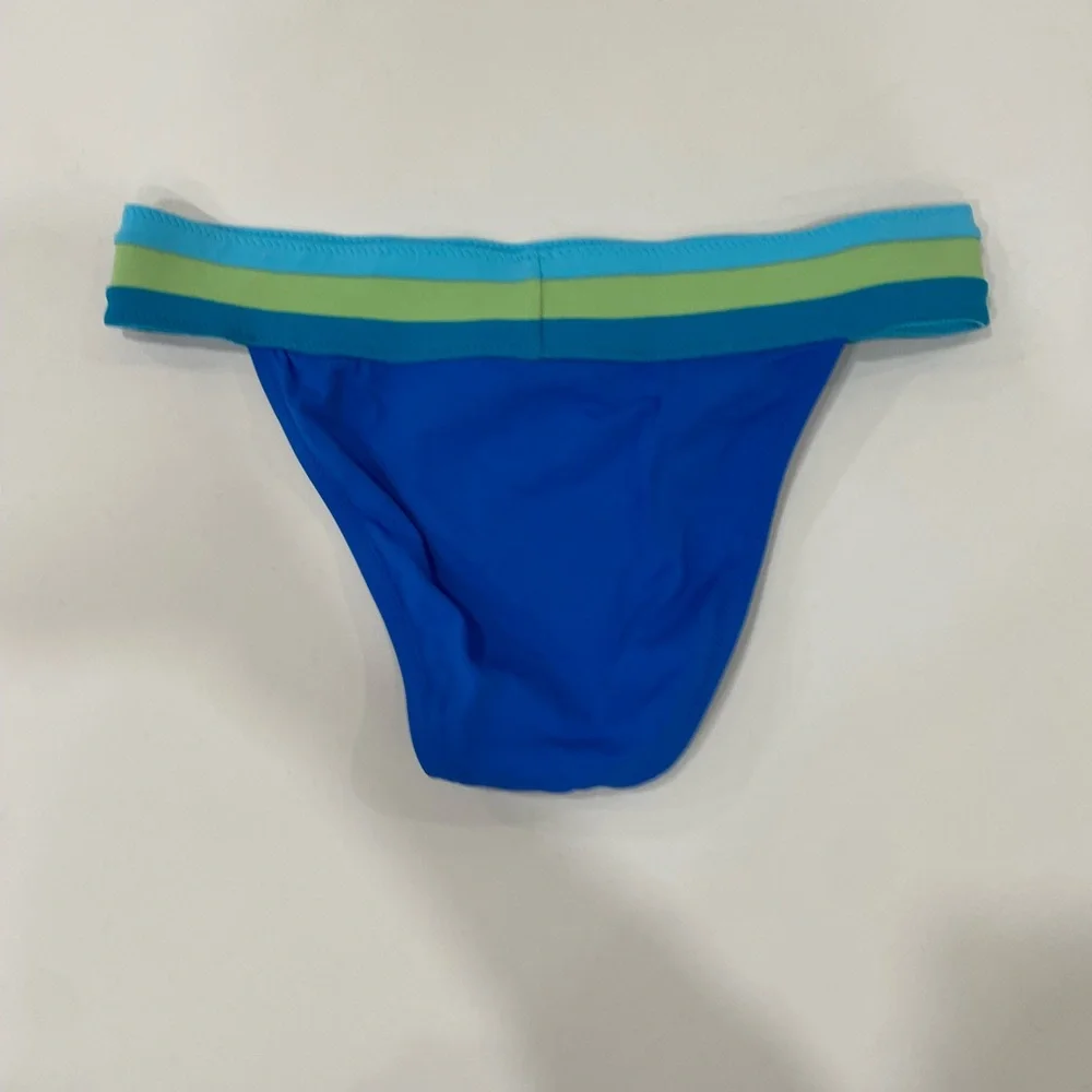 Robin Piccone Keely Bikini Bottoms Cool Blue Medium NWOT